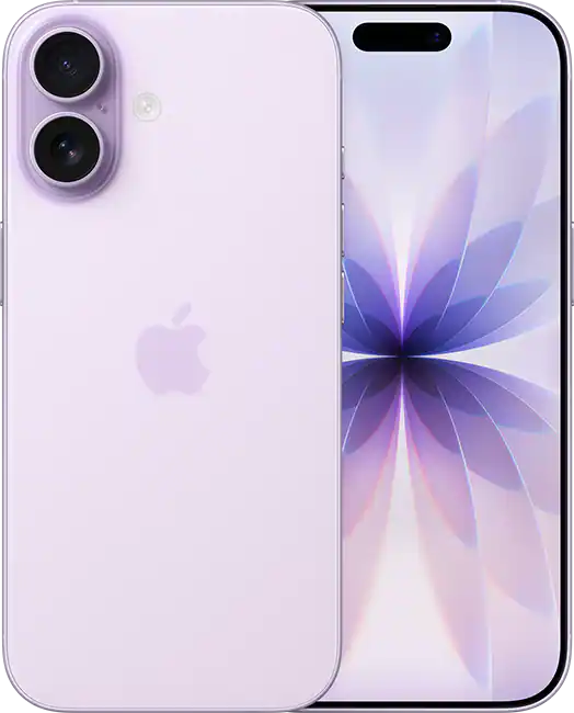 Lavender iPhone shown for illustration; eligible models vary